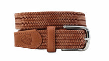 beltology back nine stretch leather elastic mission belt brown braided dress