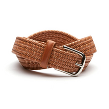 beltology back nine stretch leather elastic mission belt brown braided dress